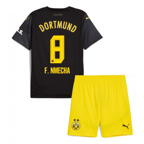 Fotballdrakt Barn Borussia Dortmund Felix Nmecha #8 Bortedraktsett 2024-25 Kortermet (+ Korte bukser)